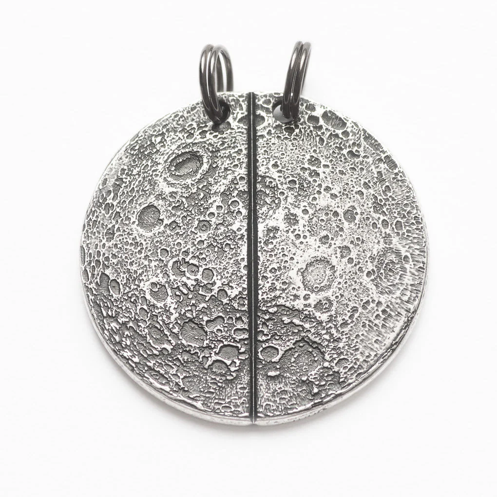 Half Moon Breakable Silver Necklace or Keychain - Image 2