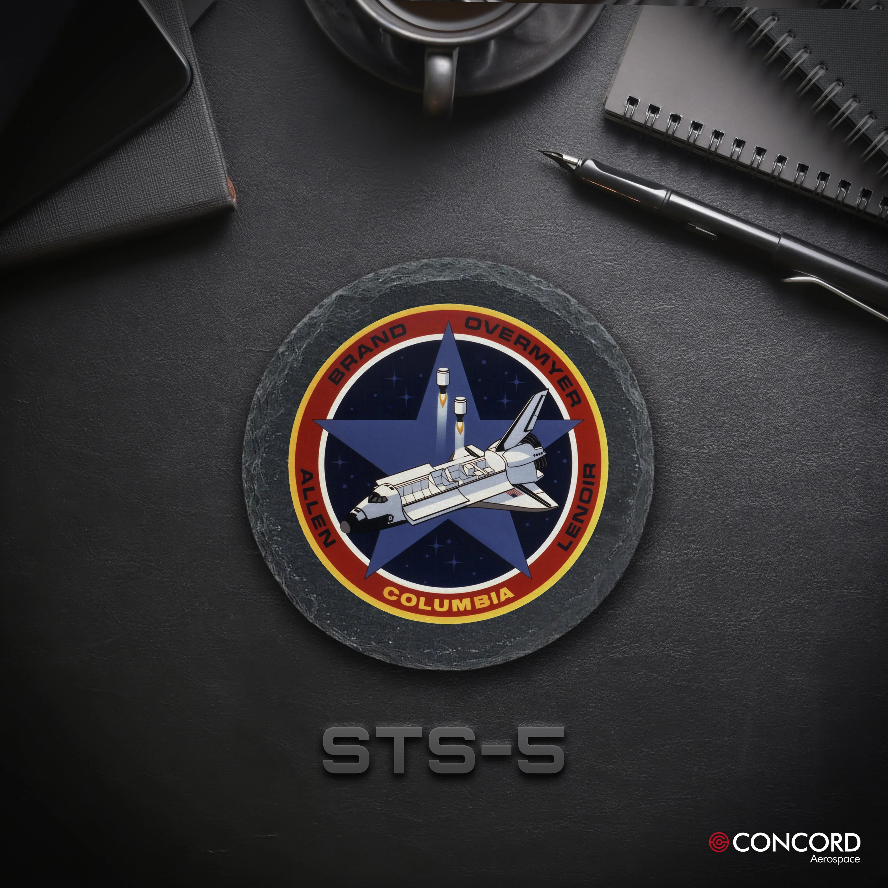 STS-5 Space Shuttle Slate Coaster - Image 2